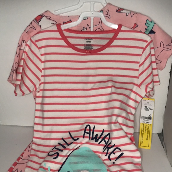 NWT CARTERS GIRLS 4-Piece Sharks 100% Snug Fit Cotton PJs - Picture 3 of 4